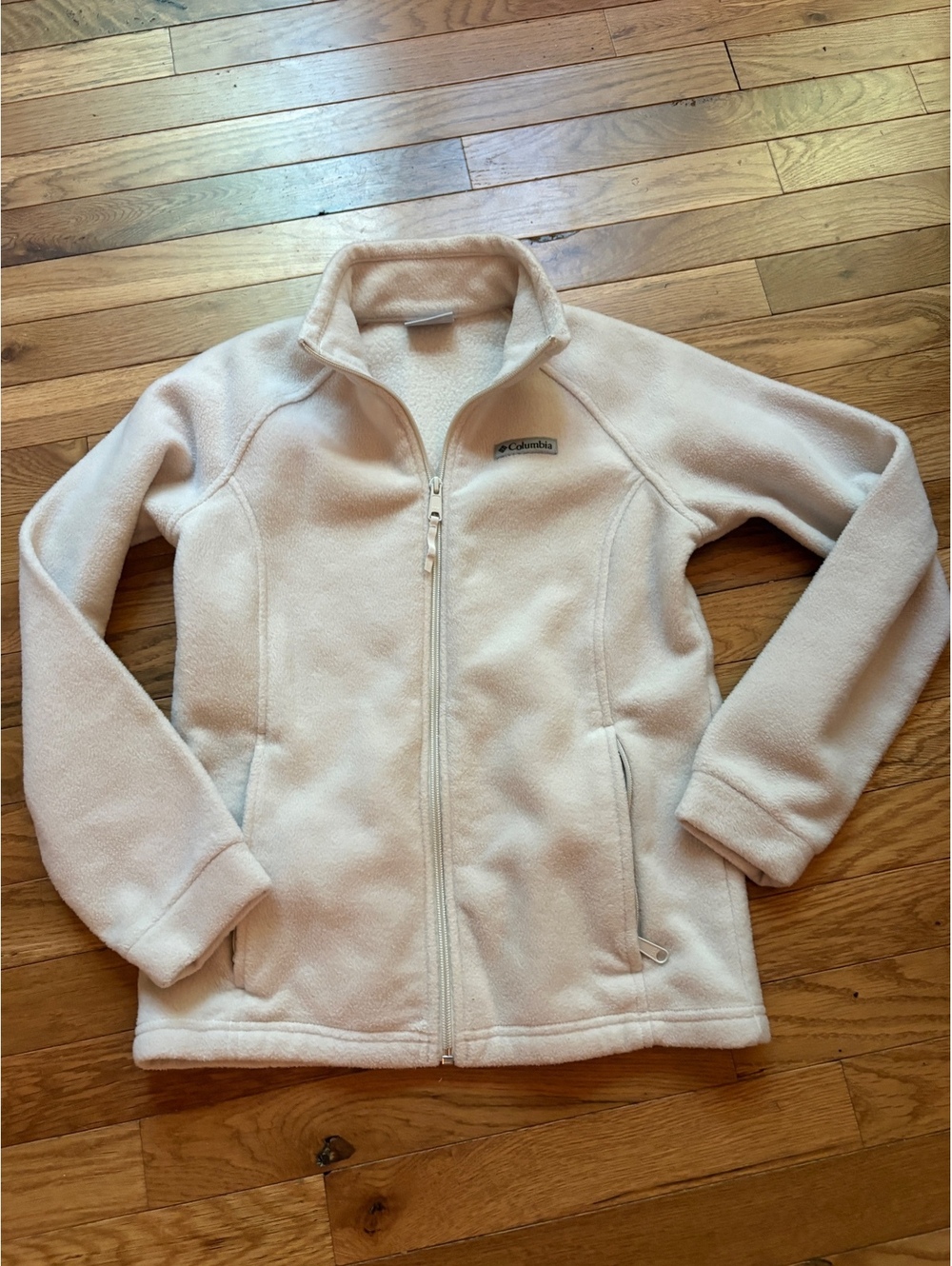 Columbia Girls Large Cream Fleece Full-Zip Jacket